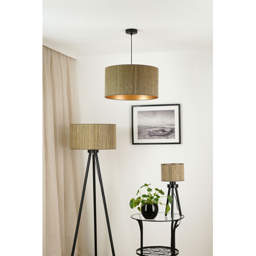 Brilagi - Hängeleuchte BOSTON ROLLER 1xE27/15W/230V d 45 cm Stroh braun/golden