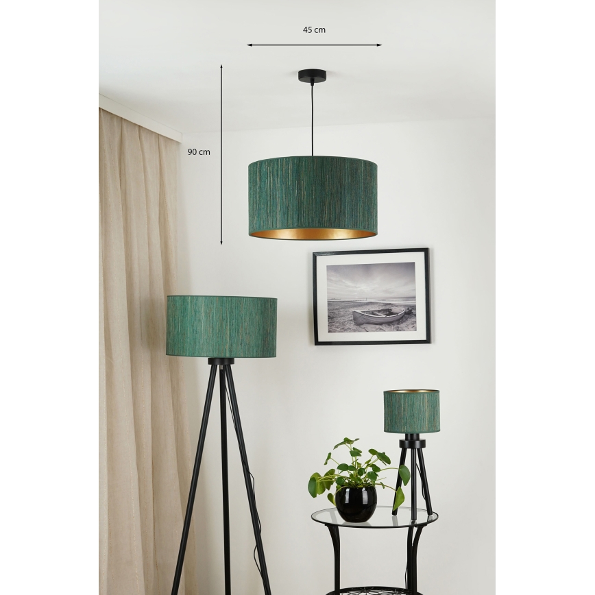 Brilagi - Hängeleuchte BOSTON ROLLER 1xE27/15W/230V d 45 cm Stroh grün/golden