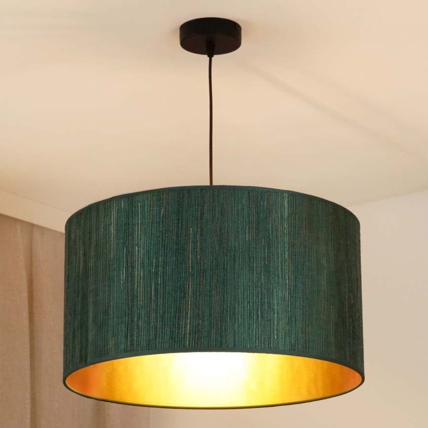 Brilagi - Hängeleuchte BOSTON ROLLER 1xE27/15W/230V d 45 cm Stroh grün/golden