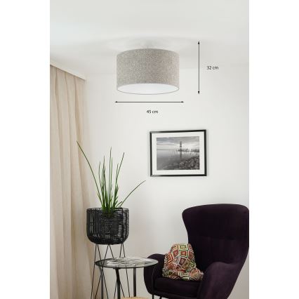 Brilagi - Hängeleuchte BOUCLE ROLLER 1xE27/15W/230V d 45 cm grau