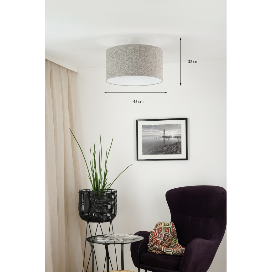 Brilagi - Hängeleuchte BOUCLE ROLLER 1xE27/15W/230V d 45 cm grau
