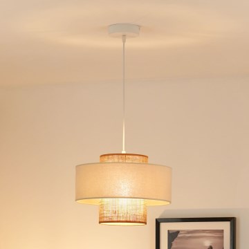 Brilagi - Hängeleuchte DALLAS 1xE27/15W/230V d 30 cm braun/cremefarben/weiß