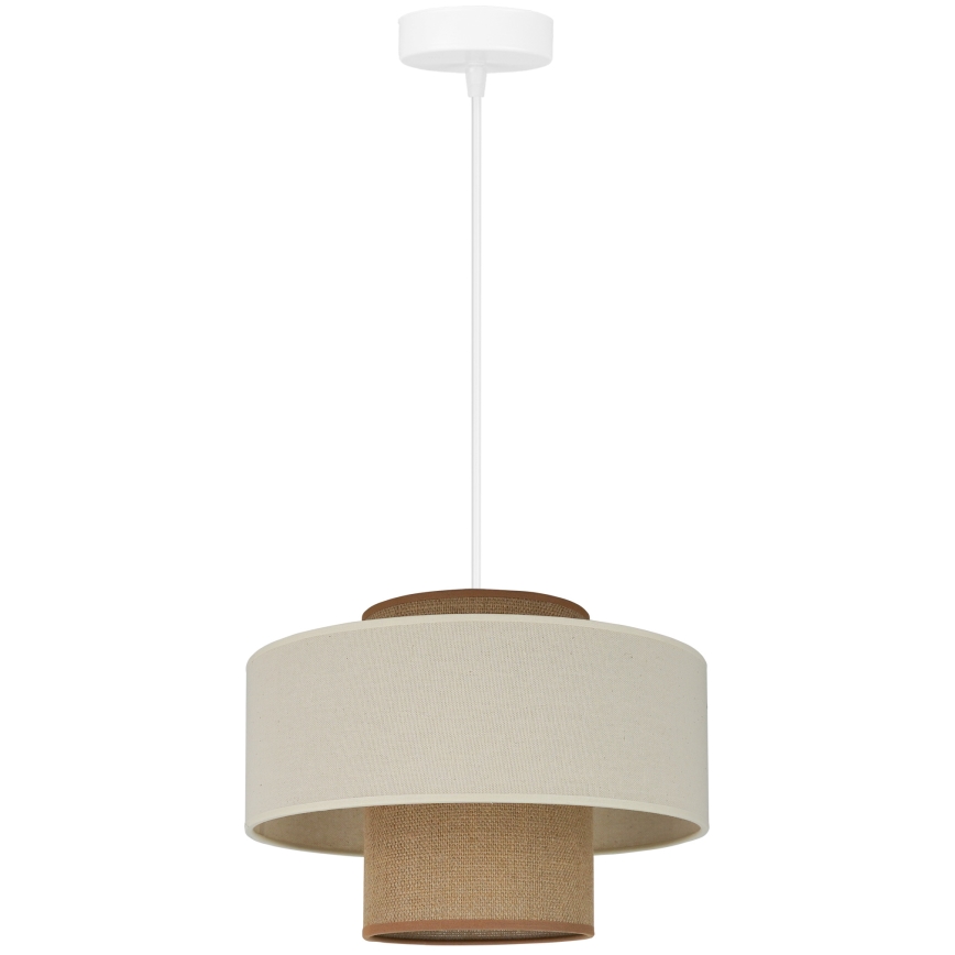 Brilagi - Hängeleuchte DALLAS 1xE27/15W/230V d 30 cm braun/cremefarben/weiß