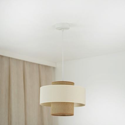 Brilagi - Hängeleuchte DALLAS 1xE27/15W/230V d 30 cm braun/cremefarben/weiß