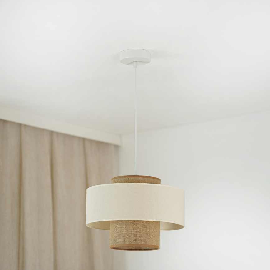 Brilagi - Hängeleuchte DALLAS 1xE27/15W/230V d 30 cm braun/cremefarben/weiß