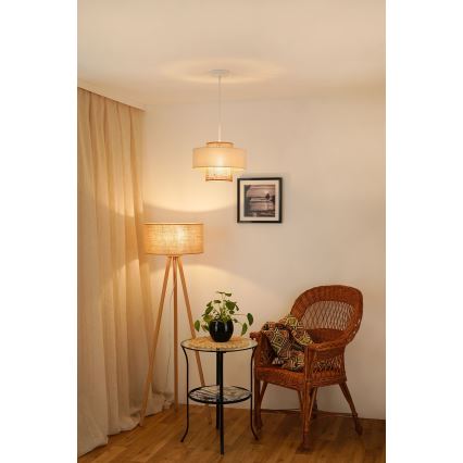 Brilagi - Hängeleuchte DALLAS 1xE27/15W/230V d 30 cm braun/cremefarben/weiß