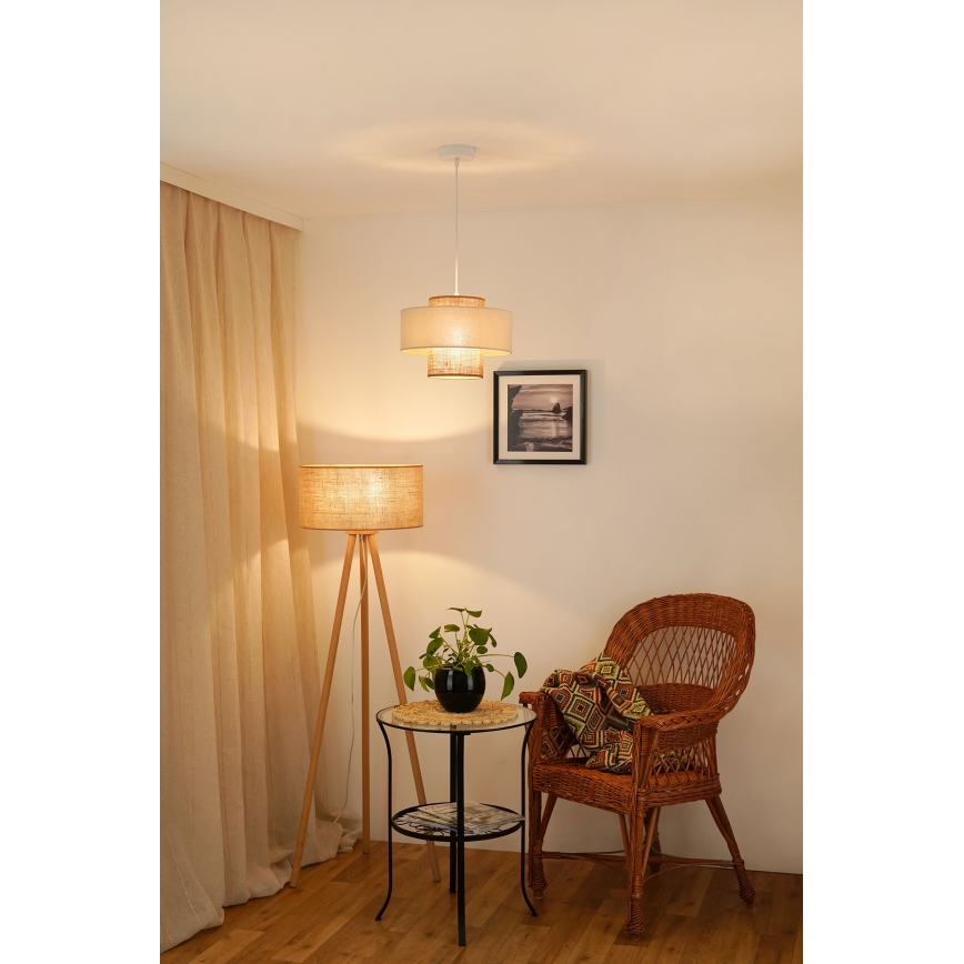 Brilagi - Hängeleuchte DALLAS 1xE27/15W/230V d 30 cm braun/cremefarben/weiß