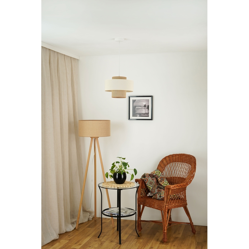 Brilagi - Hängeleuchte DALLAS 1xE27/15W/230V d 30 cm braun/cremefarben/weiß