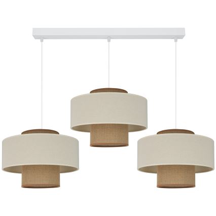 Brilagi - Hängeleuchte DALLAS 3xE27/15W/230V braun/cremefarben/weiß