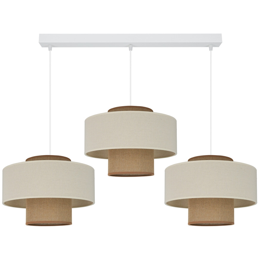 Brilagi - Hängeleuchte DALLAS 3xE27/15W/230V braun/cremefarben/weiß