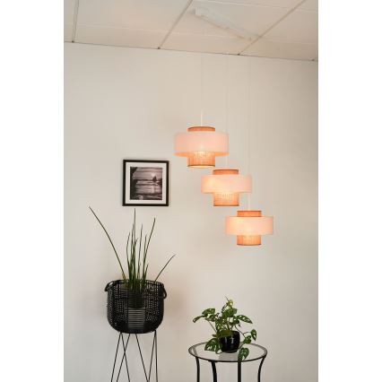 Brilagi - Hängeleuchte DALLAS 3xE27/15W/230V braun/cremefarben/weiß