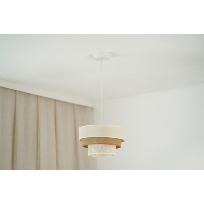 Brilagi - Hängeleuchte DENVER LUNETA 1xE27/15W/230V d 25 cm beige/braun/cremefarben