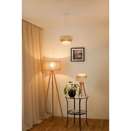 Brilagi - Hängeleuchte DENVER LUNETA 1xE27/15W/230V d 25 cm beige/braun/cremefarben