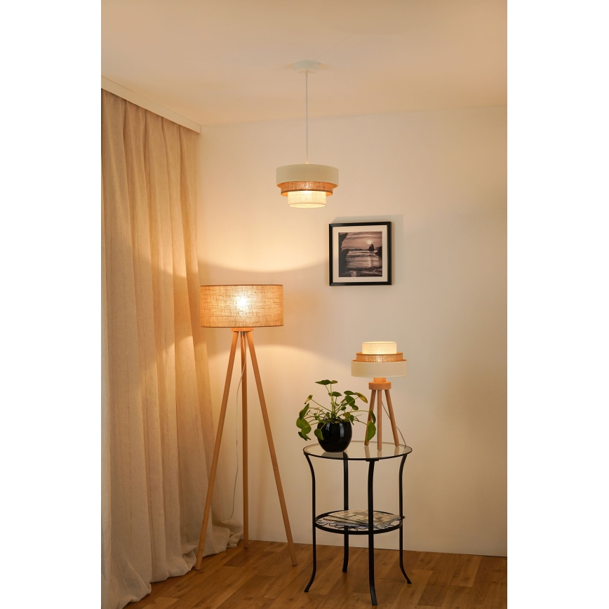 Brilagi - Hängeleuchte DENVER LUNETA 1xE27/15W/230V d 25 cm beige/braun/cremefarben