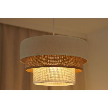 Brilagi - Hängeleuchte DENVER LUNETA 1xE27/15W/230V d 25 cm beige/braun/cremefarben