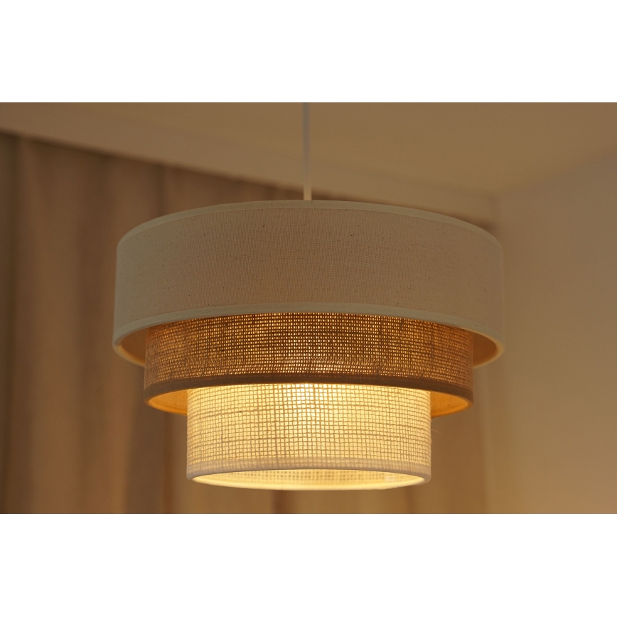 Brilagi - Hängeleuchte DENVER LUNETA 1xE27/15W/230V d 25 cm beige/braun/cremefarben