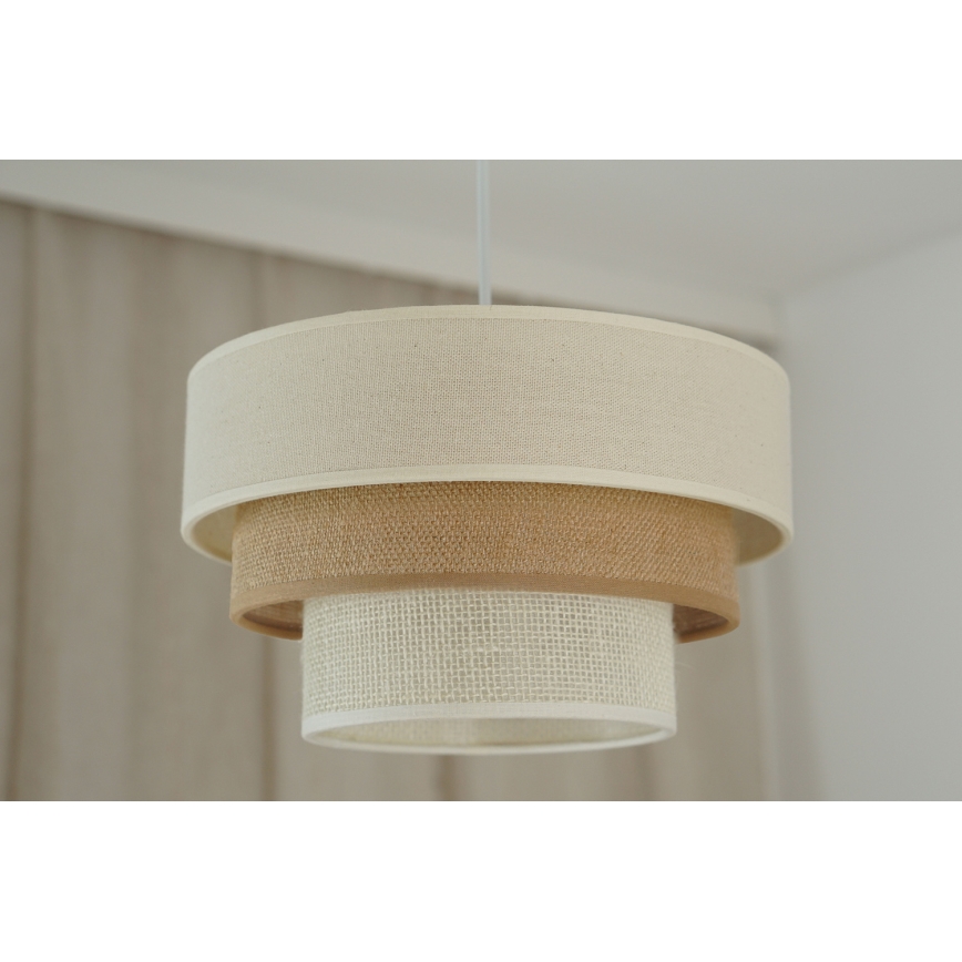 Brilagi - Hängeleuchte DENVER LUNETA 1xE27/15W/230V d 25 cm beige/braun/cremefarben