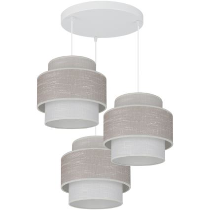 Brilagi - Hängeleuchte DOVER SPACE 3xE27/15W/230V grau/cremefarben