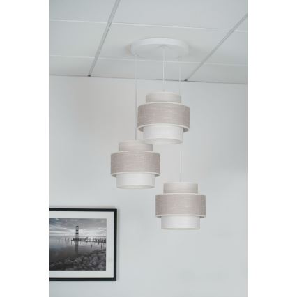 Brilagi - Hängeleuchte DOVER SPACE 3xE27/15W/230V grau/cremefarben