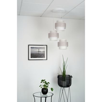 Brilagi - Hängeleuchte DOVER SPACE 3xE27/15W/230V grau/cremefarben
