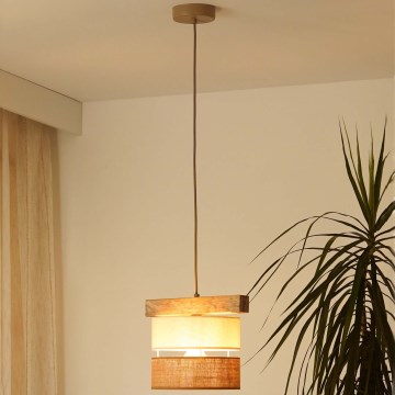 Brilagi - Hängeleuchte FOREST 1xE27/15W/230V Kiefer/beige/cremefarben