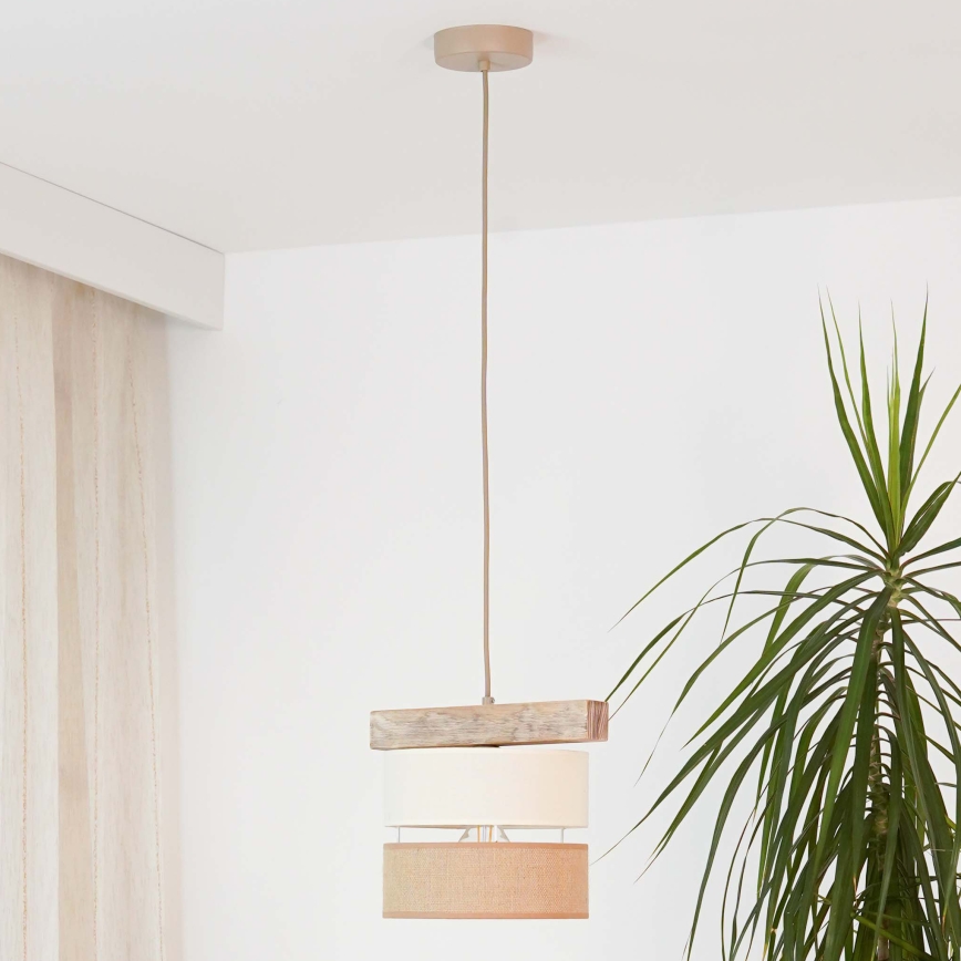Brilagi - Hängeleuchte FOREST 1xE27/15W/230V Kiefer/beige/cremefarben