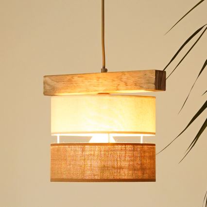Brilagi - Hängeleuchte FOREST 1xE27/15W/230V Kiefer/beige/cremefarben