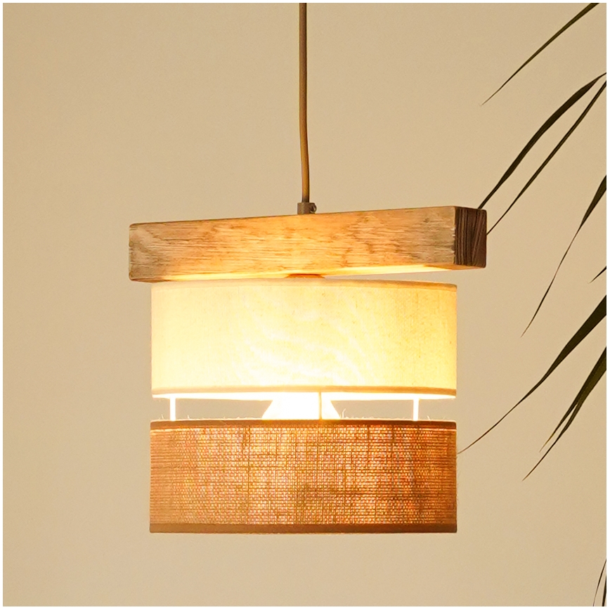 Brilagi - Hängeleuchte FOREST 1xE27/15W/230V Kiefer/beige/cremefarben