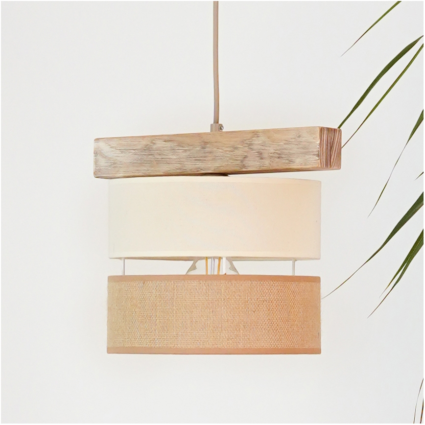 Brilagi - Hängeleuchte FOREST 1xE27/15W/230V Kiefer/beige/cremefarben