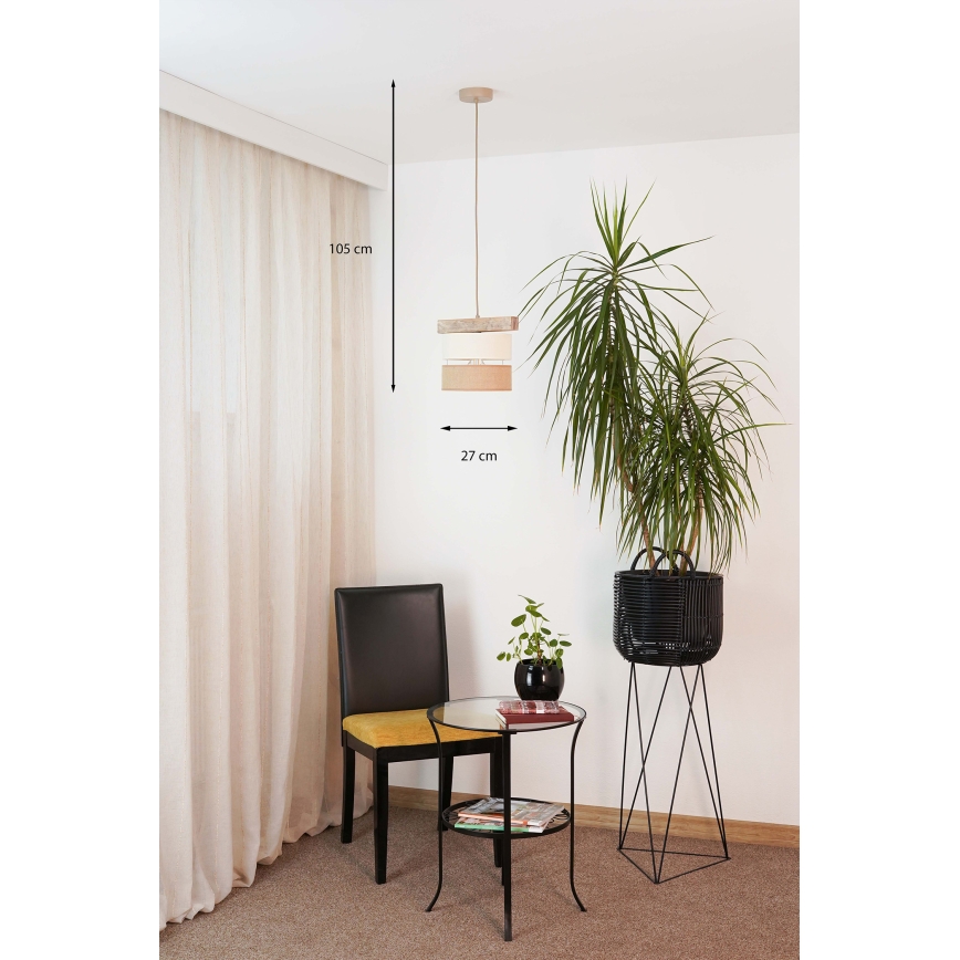 Brilagi - Hängeleuchte FOREST 1xE27/15W/230V Kiefer/beige/cremefarben