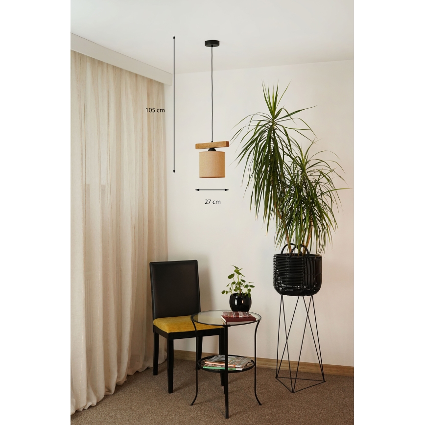 Brilagi - Hängeleuchte FOREST 1xE27/15W/230V Kiefer/braun/schwarz