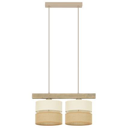 Brilagi - Hängeleuchte FOREST 2xE27/15W/230V Kiefer/beige/cremefarben