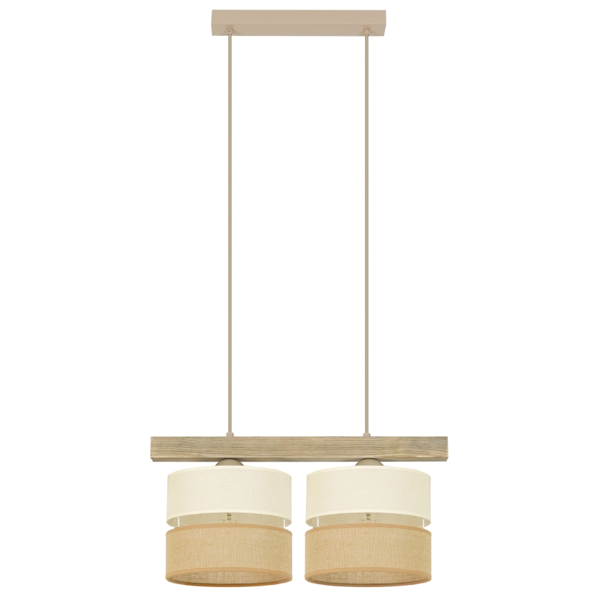 Brilagi - Hängeleuchte FOREST 2xE27/15W/230V Kiefer/beige/cremefarben