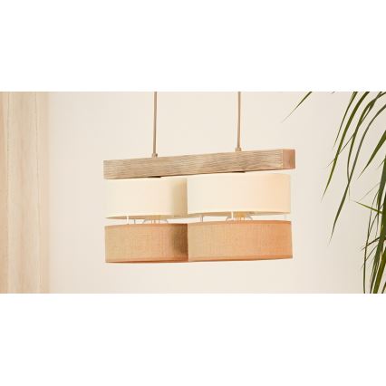 Brilagi - Hängeleuchte FOREST 2xE27/15W/230V Kiefer/beige/cremefarben