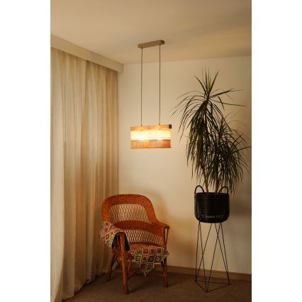 Brilagi - Hängeleuchte FOREST 2xE27/15W/230V Kiefer/beige/cremefarben