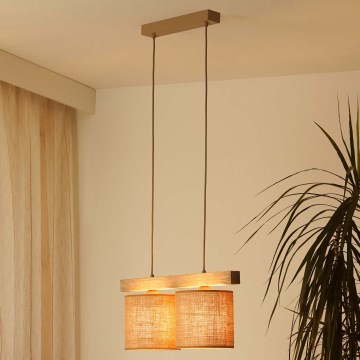 Brilagi - Hängeleuchte FOREST 2xE27/15W/230V Kiefer/braun