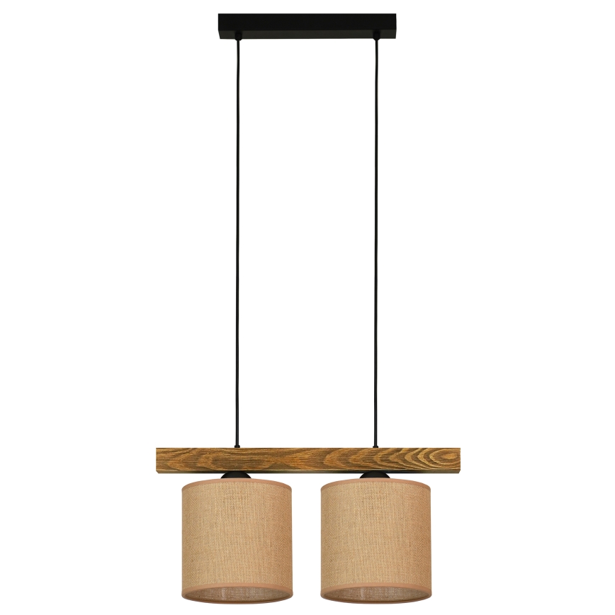 Brilagi - Hängeleuchte FOREST 2xE27/15W/230V Kiefer/braun/schwarz
