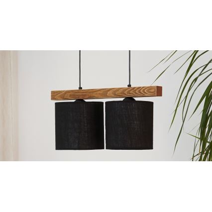 Brilagi - Hängeleuchte FOREST 2xE27/15W/230V Kiefer/schwarz