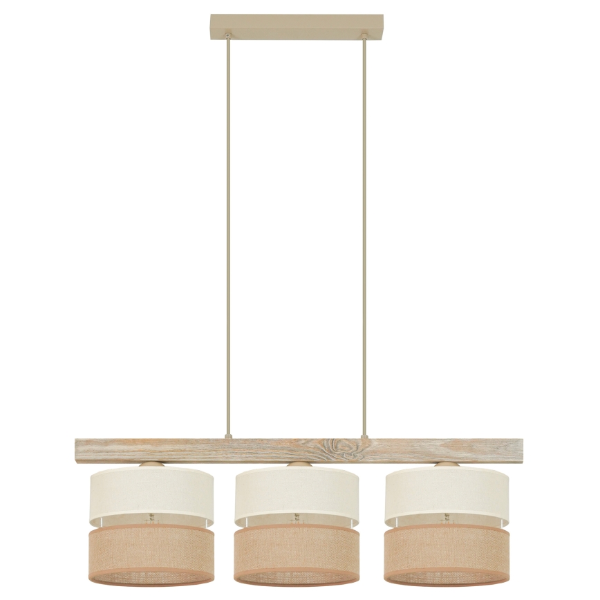 Brilagi - Hängeleuchte FOREST 3xE27/15W/230V Kiefer/beige/cremefarben