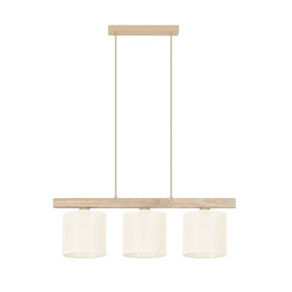 Brilagi - Hängeleuchte FOREST 3xE27/15W/230V Kiefer/braun/cremefarben