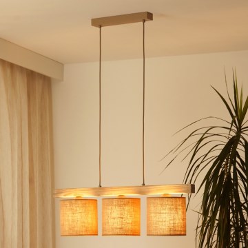 Brilagi - Hängeleuchte FOREST 3xE27/15W/230V Kiefer/braun