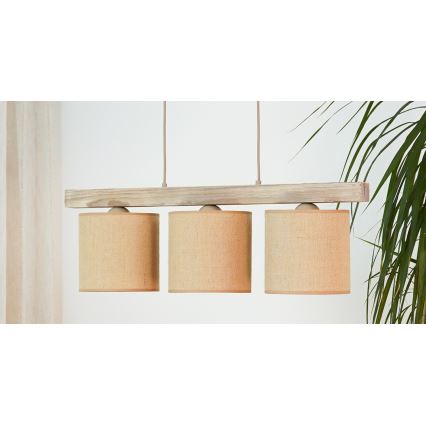 Brilagi - Hängeleuchte FOREST 3xE27/15W/230V Kiefer/braun