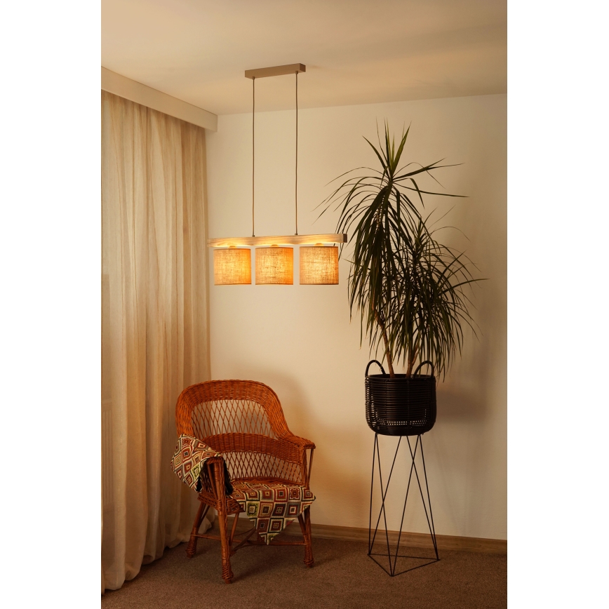 Brilagi - Hängeleuchte FOREST 3xE27/15W/230V Kiefer/braun