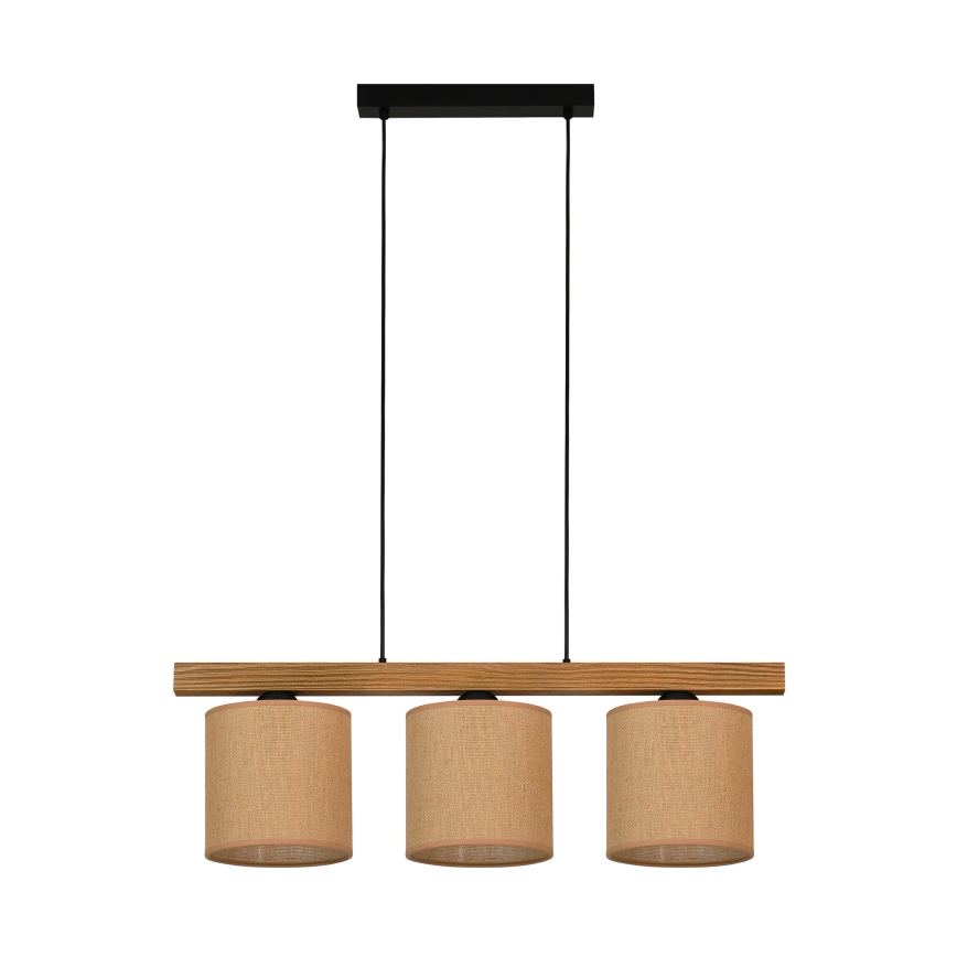 Brilagi - Hängeleuchte FOREST 3xE27/15W/230V Kiefer/braun/schwarz