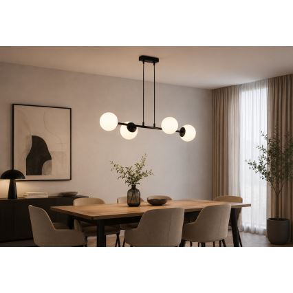 Brilagi - Hängeleuchte MILO an Kabel 4xE27/60W/230V schwarz