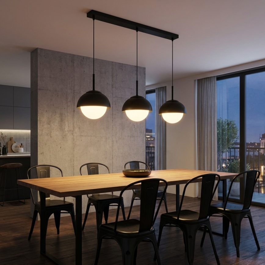 BRILAGI - Hängeleuchte mit Kabel COSMO 3xE27/60W/230V schwarz