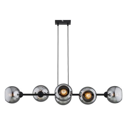 Brilagi - Hängeleuchte mit Kabel DIOR 6xE27/60W/230V schwarz/rauchgrau