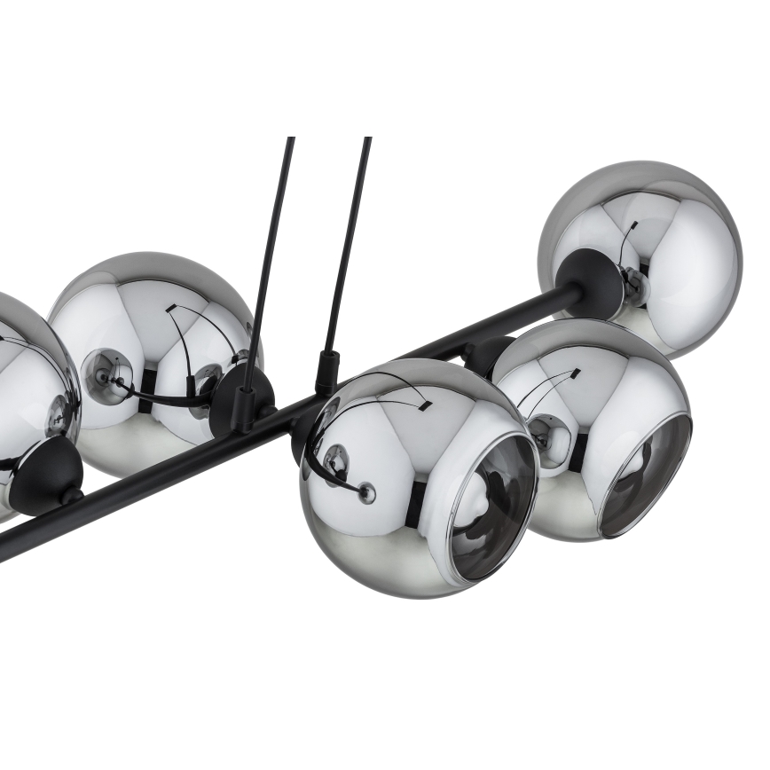 Brilagi - Hängeleuchte mit Kabel DIOR 6xE27/60W/230V schwarz/rauchgrau