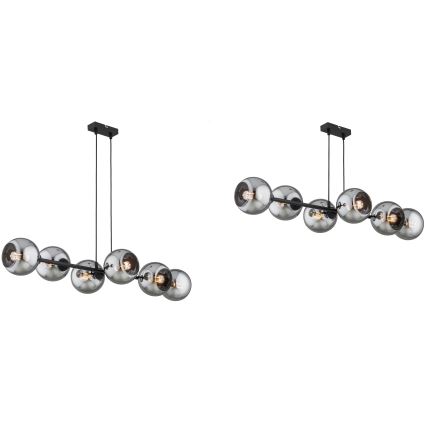 Brilagi - Hängeleuchte mit Kabel DIOR 6xE27/60W/230V schwarz/rauchgrau