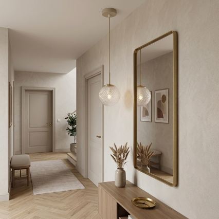 Brilagi - Hängeleuchte mit Kabel STELLA 1x E27/60W/230V, Ø 15 cm, Beige/Gold